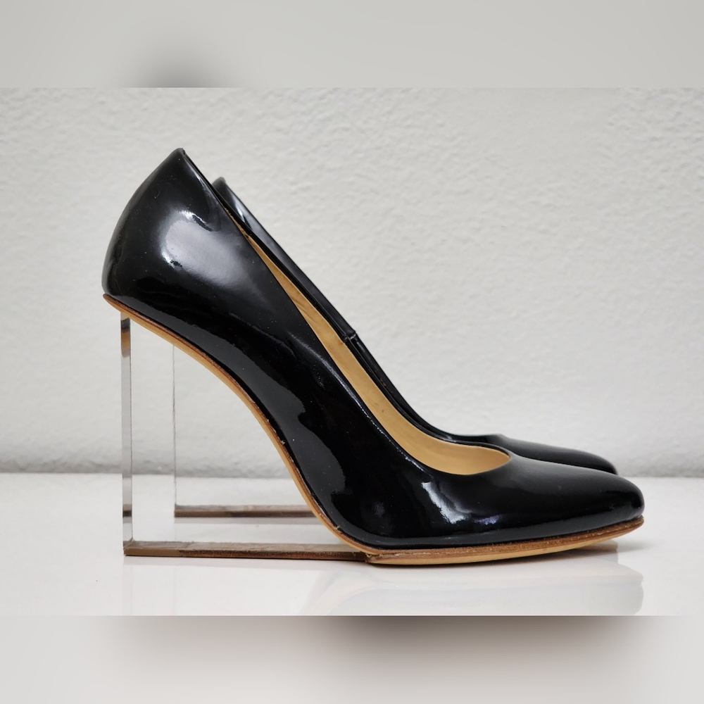 Margiela x HM Black Patent Leather Lucite Clear High Heels Size 37